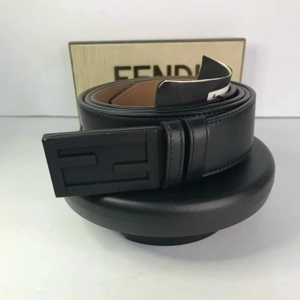 💯 - New Authentic Fendi Baguette FF Logo Buckle Leather Belt